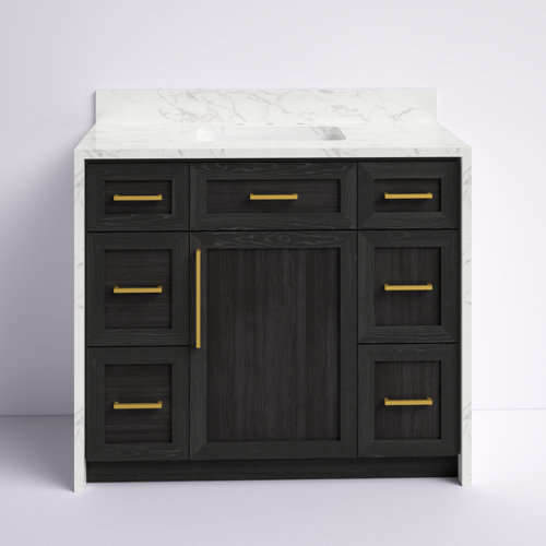 Lark Manor Akalya 42'' Waterfall Bathroom Vanity with Engineered Stone